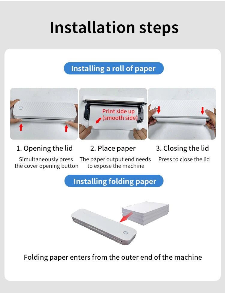 Portable A4 Thermal Printer – Inkless Bluetooth Printing for PDF, Word & Excel Documents