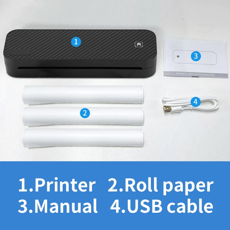 Portable A4 Thermal Printer – Inkless Bluetooth Printing for PDF, Word & Excel Documents