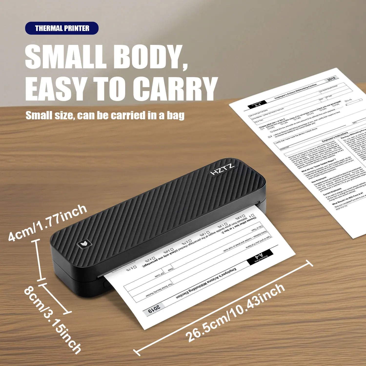 Portable A4 Thermal Printer – Inkless Bluetooth Printing for PDF, Word & Excel Documents