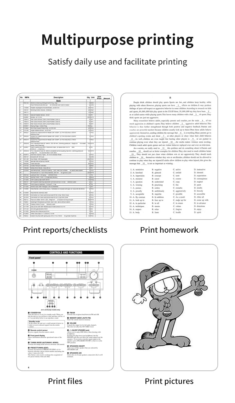 Portable A4 Thermal Printer – Inkless Bluetooth Printing for PDF, Word & Excel Documents
