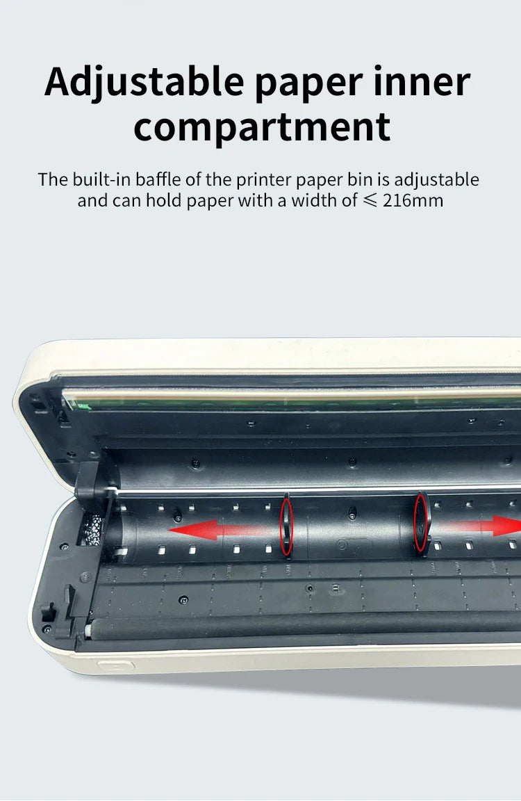 Portable A4 Thermal Printer – Inkless Bluetooth Printing for PDF, Word & Excel Documents