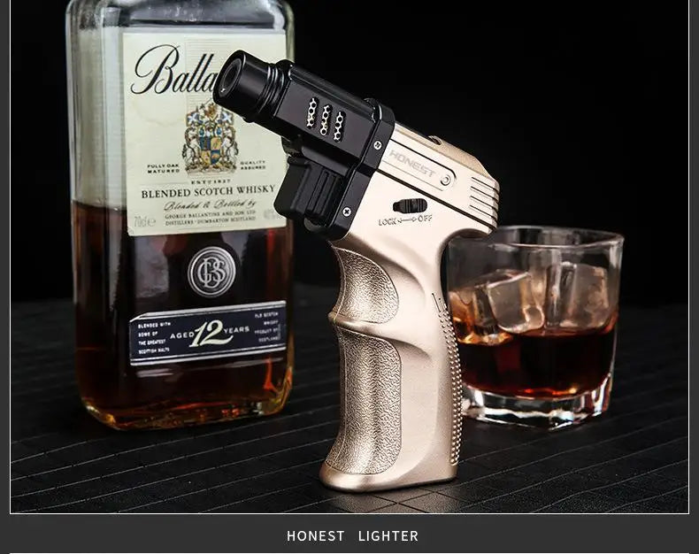 Windproof Jet Flame Torch Lighter – Outdoor BBQ & Camping Gadget for Men