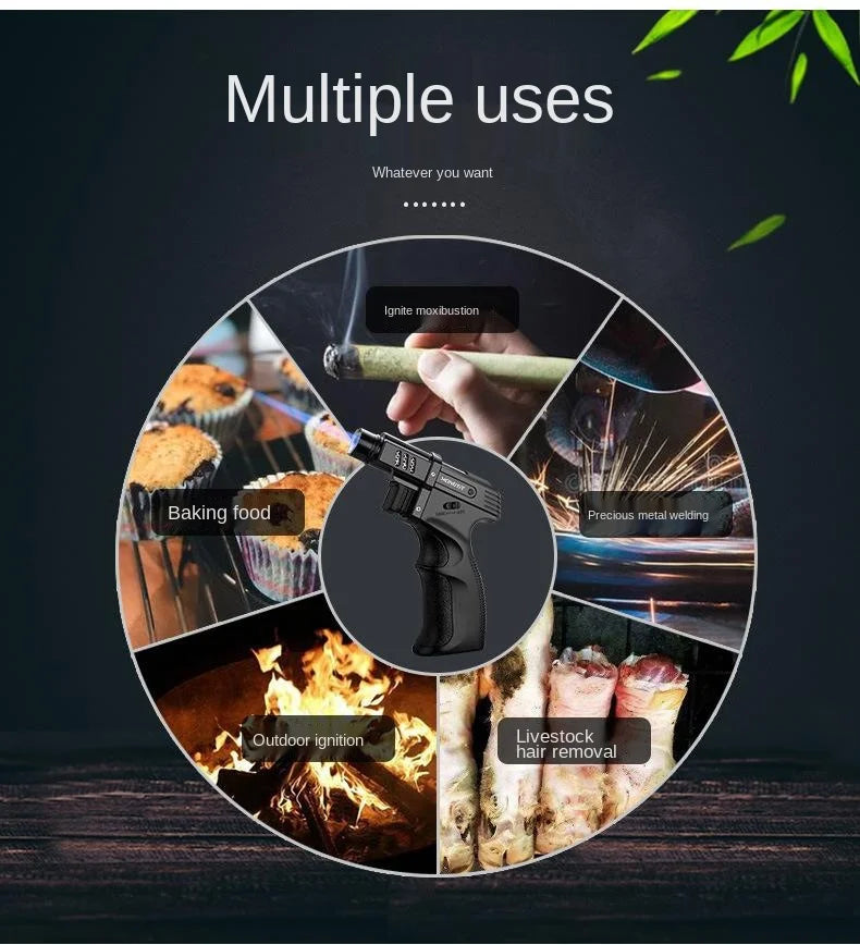 Windproof Jet Flame Torch Lighter – Outdoor BBQ & Camping Gadget for Men