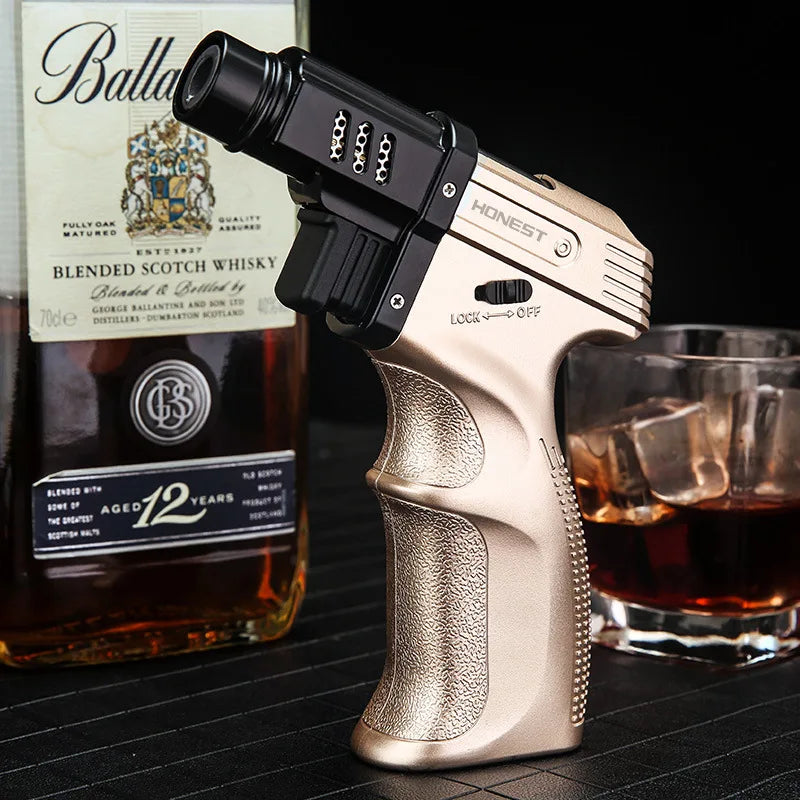 Windproof Jet Flame Torch Lighter – Outdoor BBQ & Camping Gadget for Men