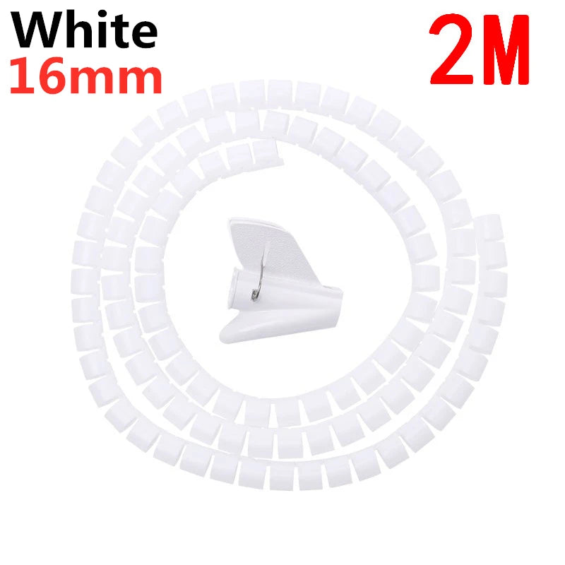 2M Spiral Cable Wire Protector – Flexible Cord Organizer Tube (16/10mm)