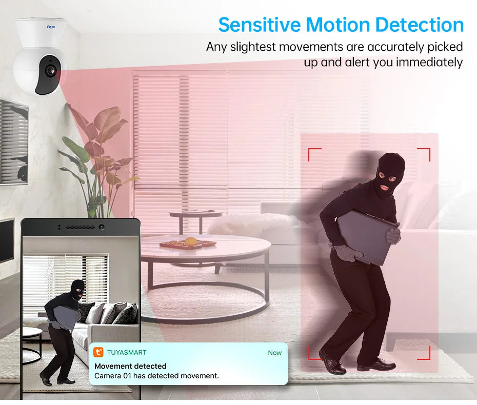 KERUI 5MP Tuya Mini WiFi IP Camera – Indoor Wireless CCTV with Auto Tracking