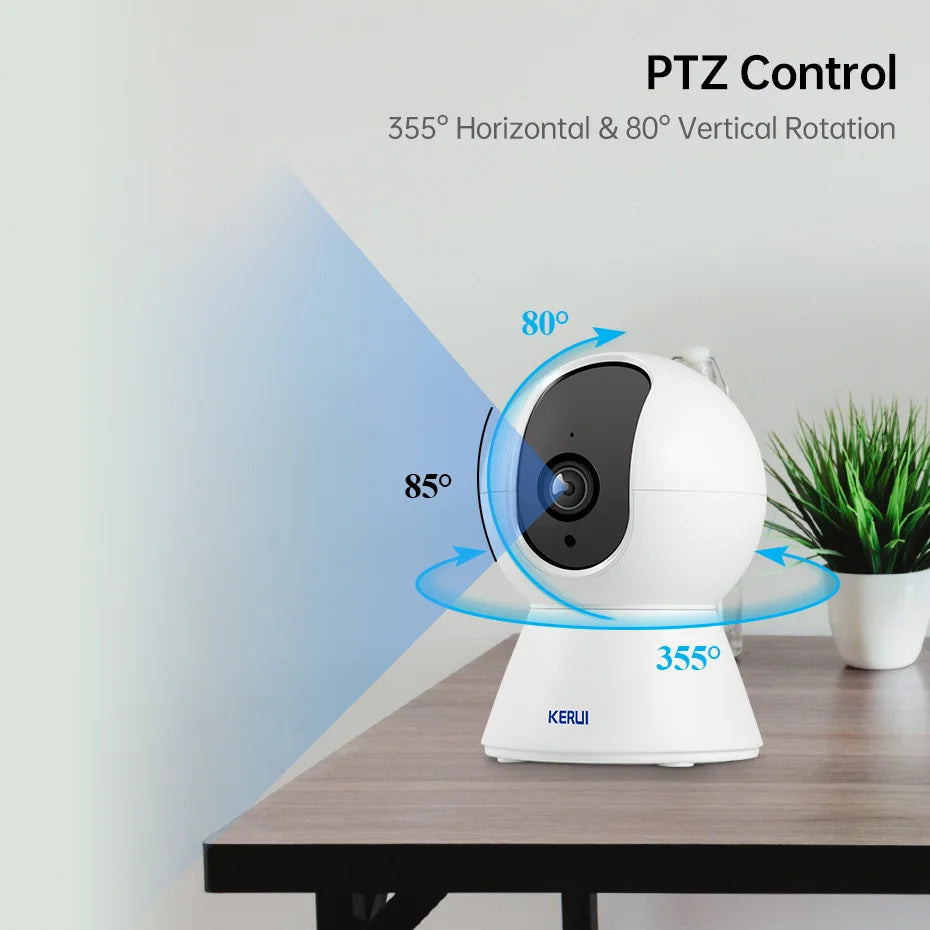 KERUI 5MP Tuya Mini WiFi IP Camera – Indoor Wireless CCTV with Auto Tracking