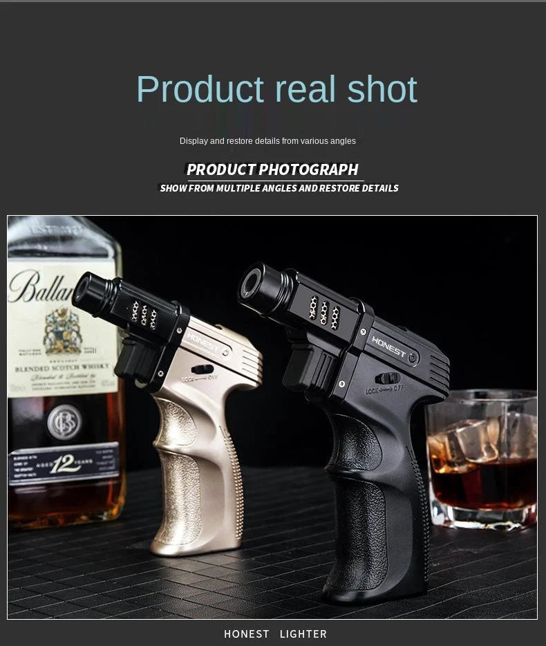 Windproof Jet Flame Torch Lighter – Outdoor BBQ & Camping Gadget for Men