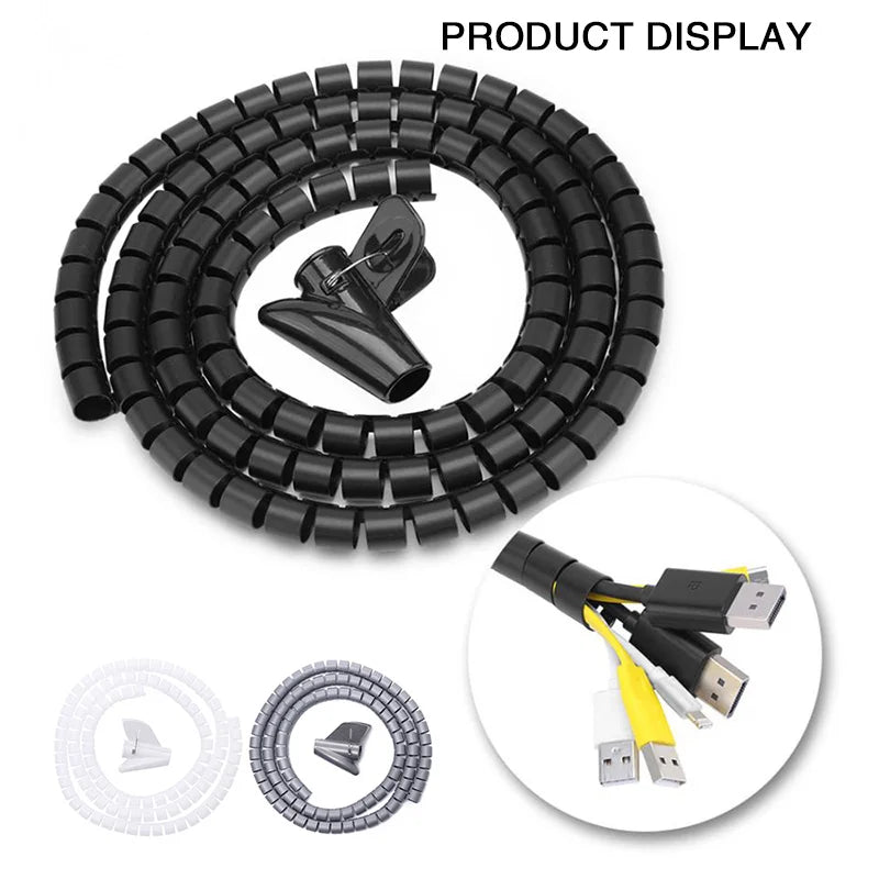 2M Spiral Cable Wire Protector – Flexible Cord Organizer Tube (16/10mm)