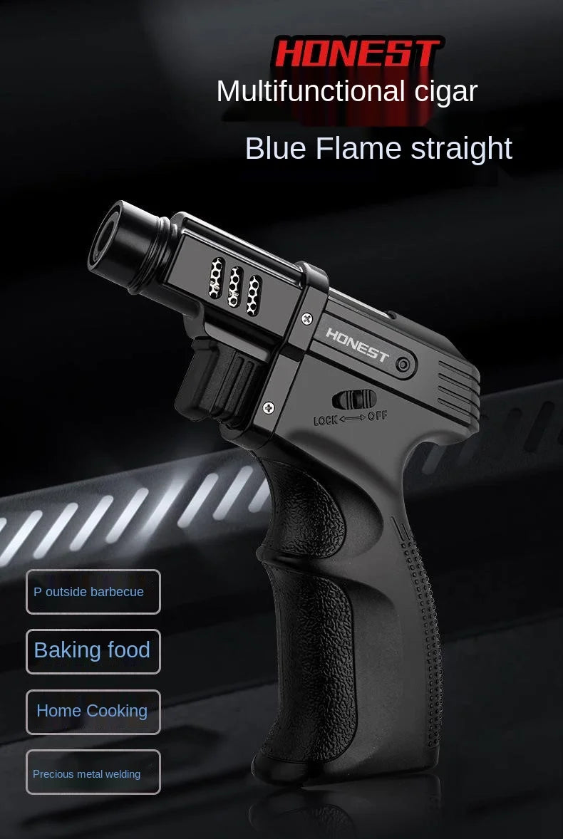 Windproof Jet Flame Torch Lighter – Outdoor BBQ & Camping Gadget for Men