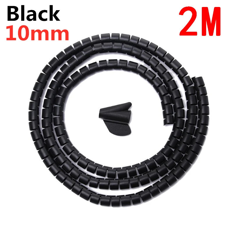 2M Spiral Cable Wire Protector – Flexible Cord Organizer Tube (16/10mm)