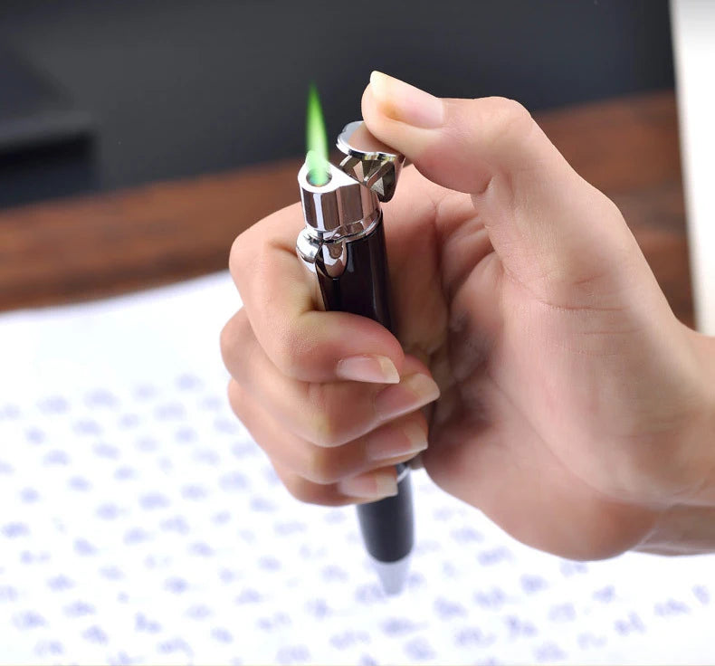 Ultra-Thin Metal Torch Lighter – Pen-Style Butane Jet Flame Gadget