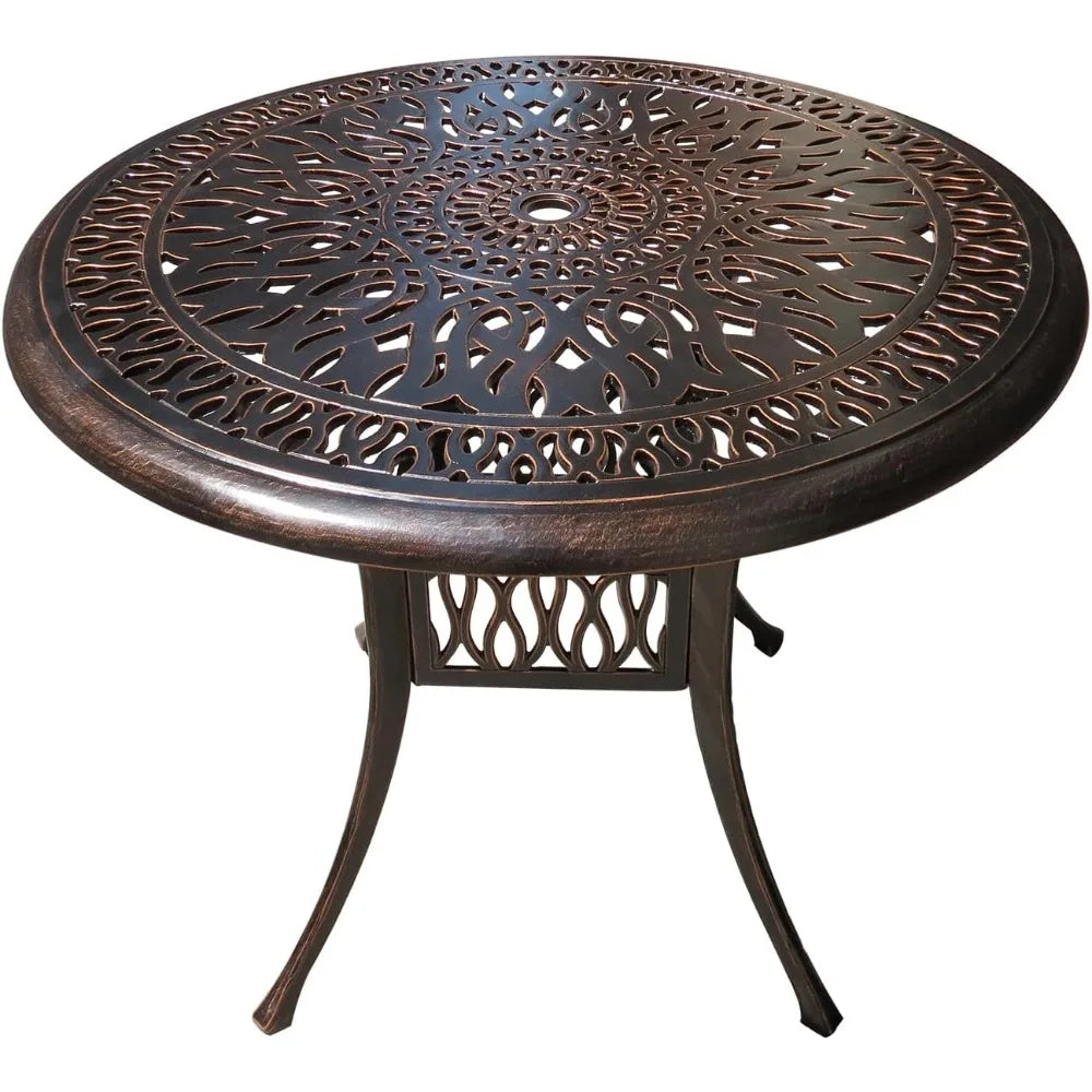 90cm Outdoor Round/Square Patio Dining Table with Umbrella Hole