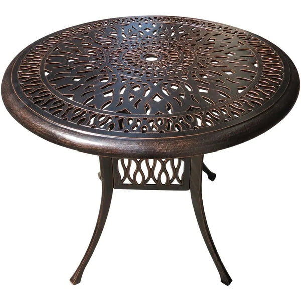 90cm Outdoor Round/Square Patio Dining Table with Umbrella Hole