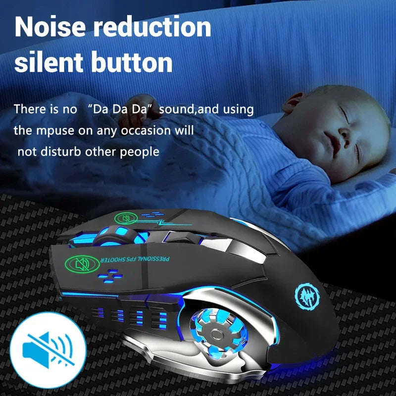 Rechargeable Bluetooth Gaming Mouse – Backlit Wireless USB for PC & Esports