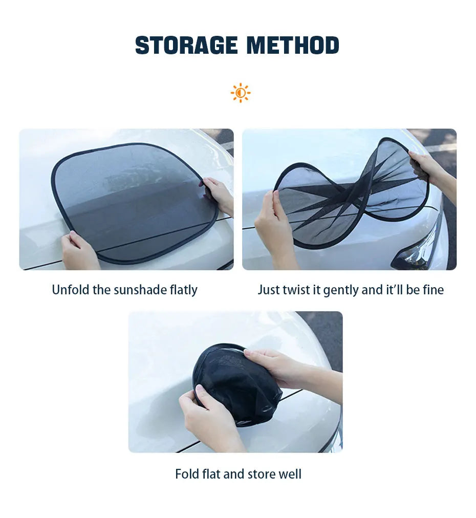 SEAMETAL Universal Car Sunshade – Folding UV Windshield & Window Cover