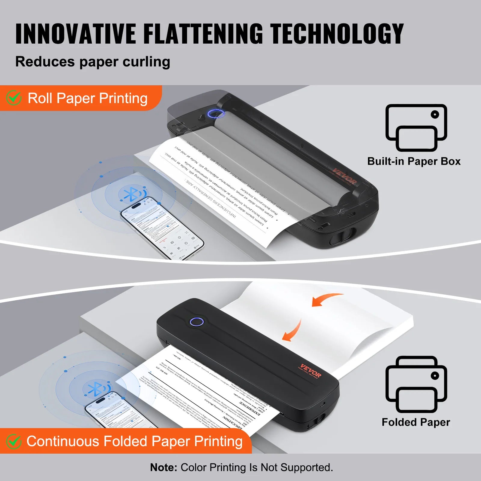 VEVOR Bluetooth Inkless A4/A5 Thermal Printer – Portable Mobile Printer