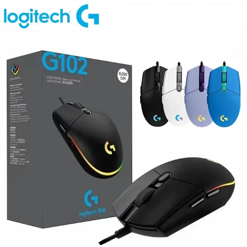 Logitech G102 Wired Gaming Mouse – 8000 DPI with RGB Optical Effects