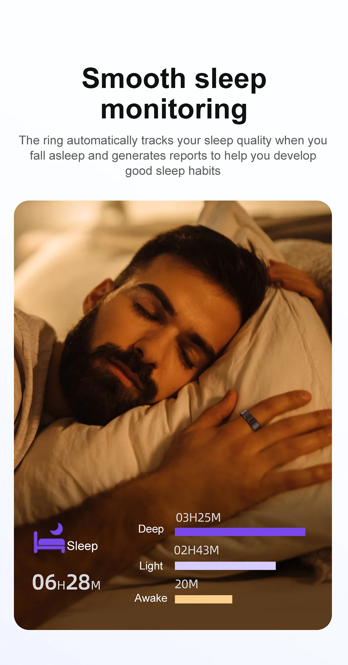 AMZMAX R02 Smart Ring – Fitness Tracker with Multi-Sport Modes, Health Monitoring, IP68 Waterproof Military-Grade Smart Ring