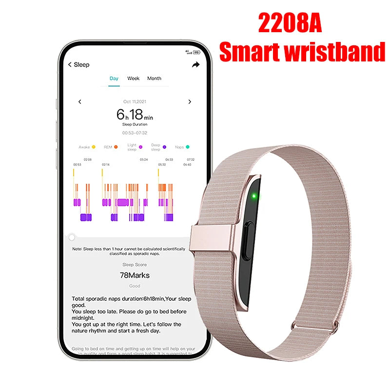 2208A Smart Bracelet – Heart Rate & Blood Pressure Monitor, Pedometer Fitness Tracker for Men & Women