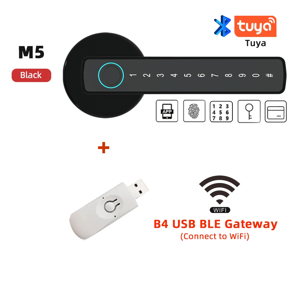 RAYKUBE M5 Smart Fingerprint Door Lock – Tuya App, Keypad, IC Card Access
