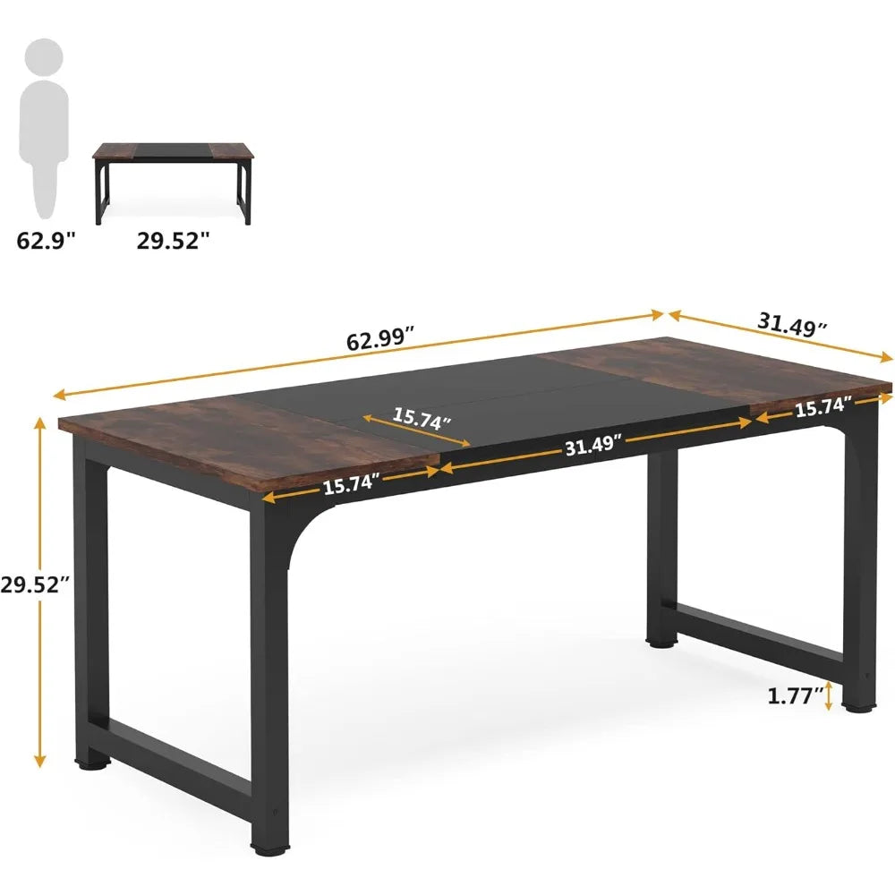 63" Conference Table – Metal Frame Boardroom Desk