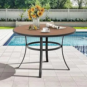 67" x 38" Outdoor Metal Dining Table for 6 – Black