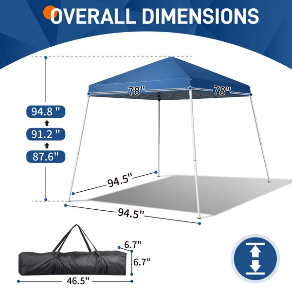 2.5 x 2.5M Blue Slant Leg Folding Gazebo Tent