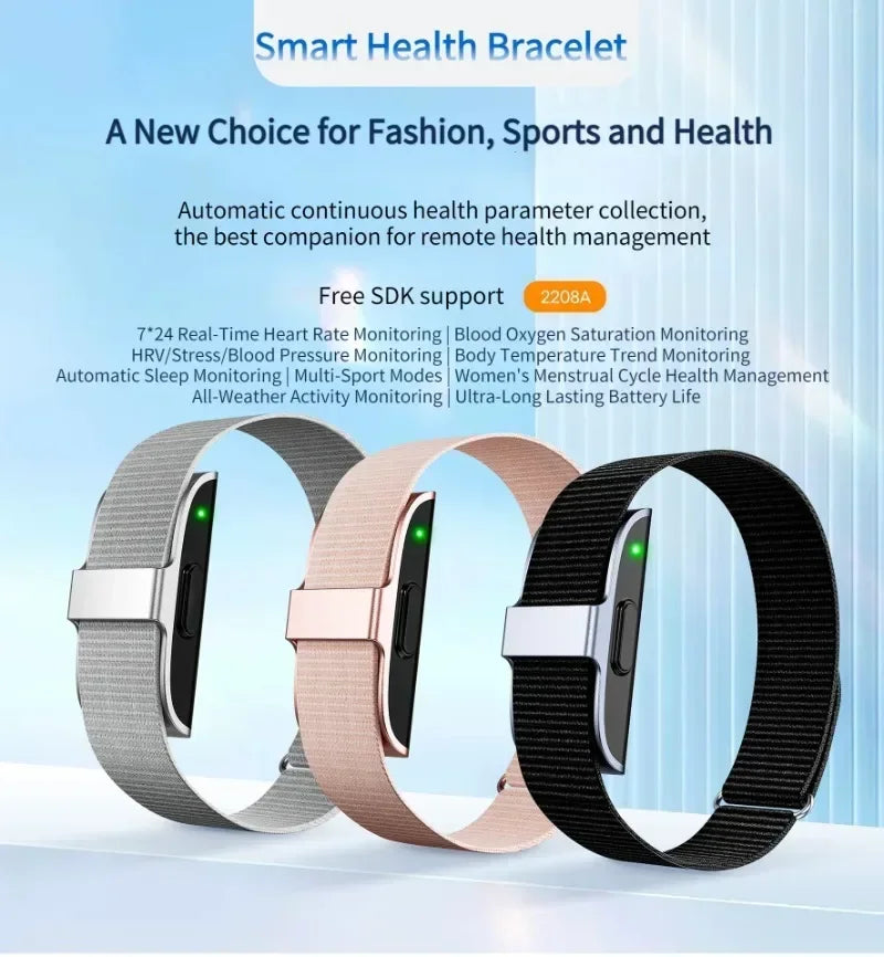 2208A Smart Bracelet – Heart Rate & Blood Pressure Monitor, Pedometer Fitness Tracker for Men & Women