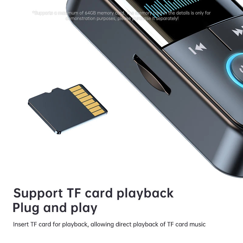 Bluetooth 5.4 AUX Adapter – 3.5mm Receiver & Transmitter with LED Display for Car, TV, Headphones