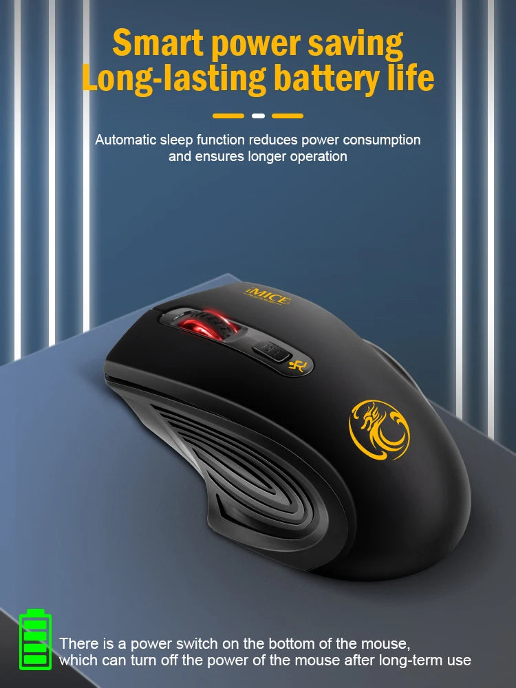Wireless Silent Mouse – 3-Speed Adjustable for Office & Gaming