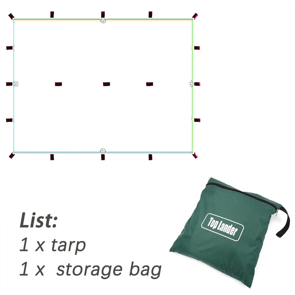 Waterproof Tactical Tent Tarp with 19 Hang Points