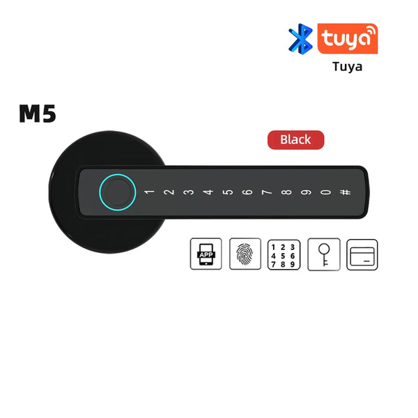 RAYKUBE M5 Smart Fingerprint Door Lock – Tuya App, Keypad, IC Card Access