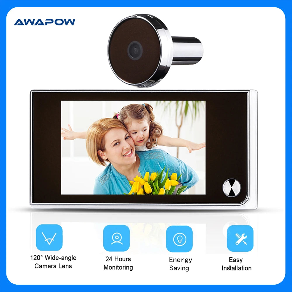 Awapow 3.5" Digital Door Viewer – HD Peephole Camera with LCD Display