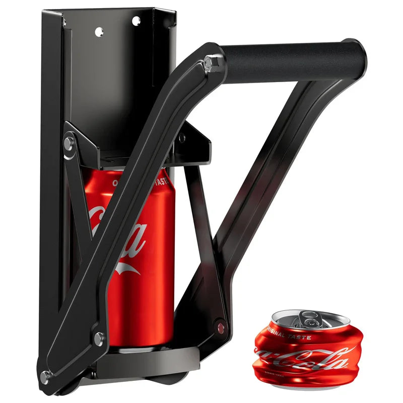 16 oz Wall-Mounted Can Crusher – Heavy Duty Metal Smasher with Bottle Opener