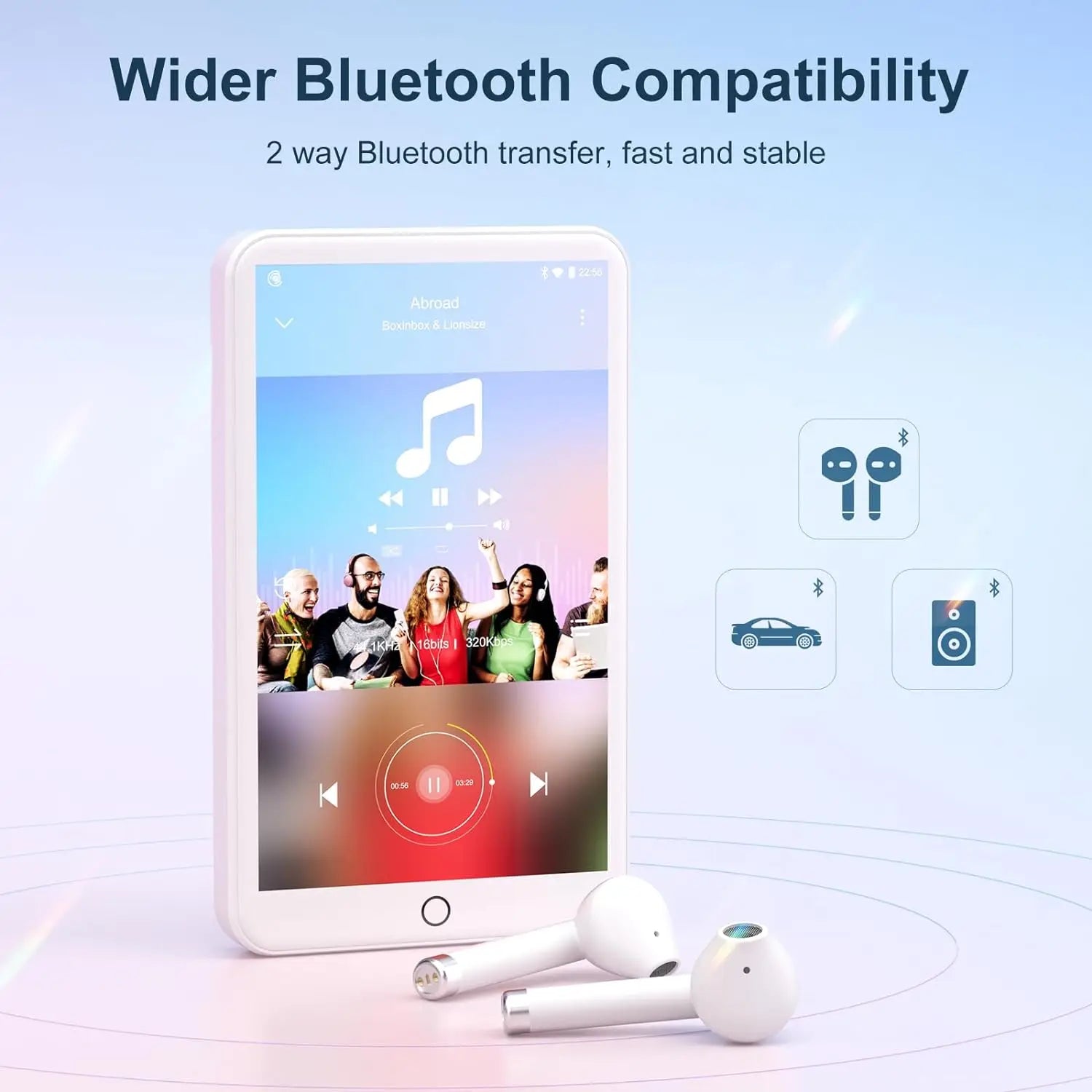 MECHEN MP3 Player – Android 9.0 with Bluetooth, WiFi & Streaming App Support (512GB Max)