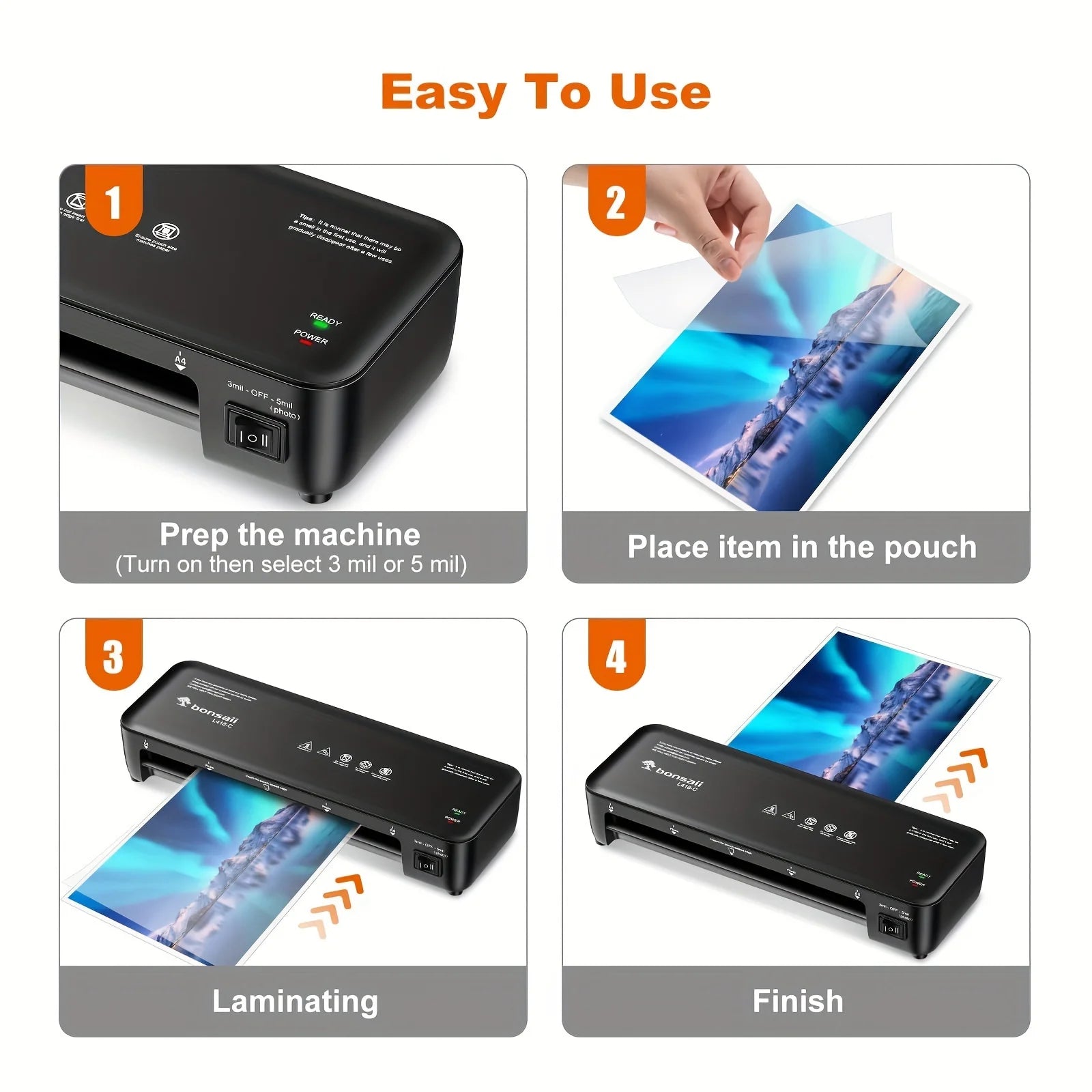 Bonsaii 9" Thermal Laminator – Never Jam Technology