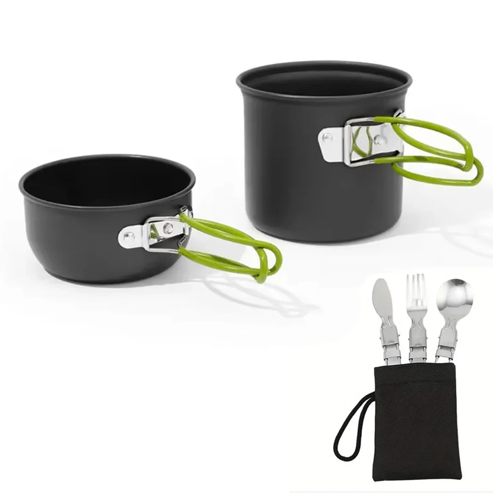 Portable Camping Cookware Set – Outdoor Pots & Tableware for Hiking, Trekking, and Fishing