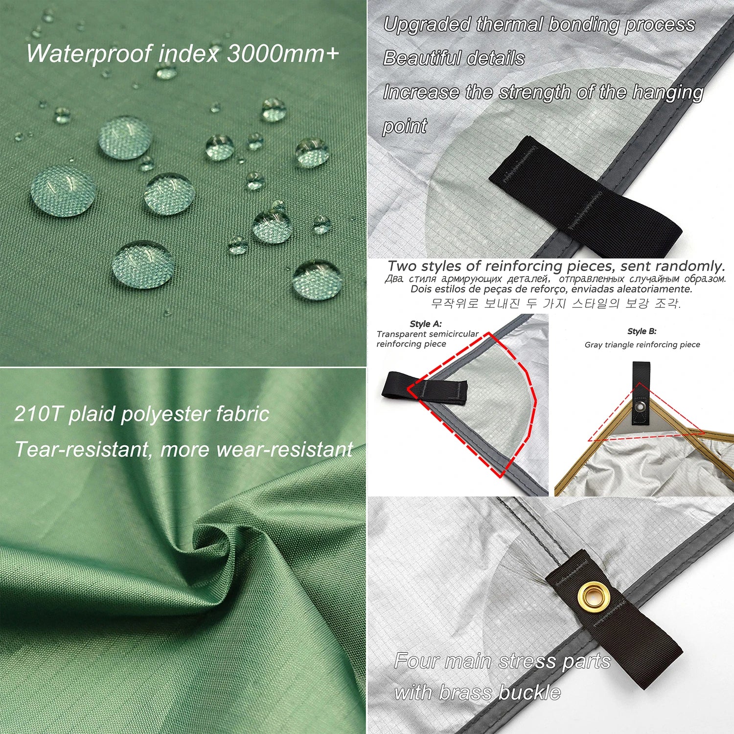 Waterproof Tactical Tent Tarp with 19 Hang Points