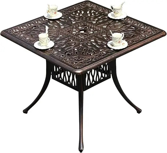 90cm Outdoor Round/Square Patio Dining Table with Umbrella Hole