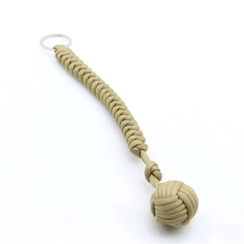 Monkey Fist Steel Ball Keychain – Self-Defense Lanyard & Survival Tool