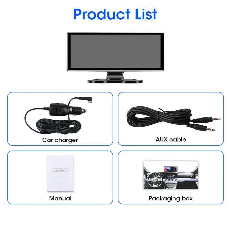 10/11.26" 4K Dash Cam with Wireless CarPlay, Android Auto & GPS