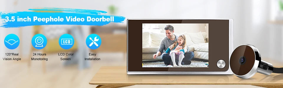 Awapow 3.5" Digital Door Viewer – HD Peephole Camera with LCD Display