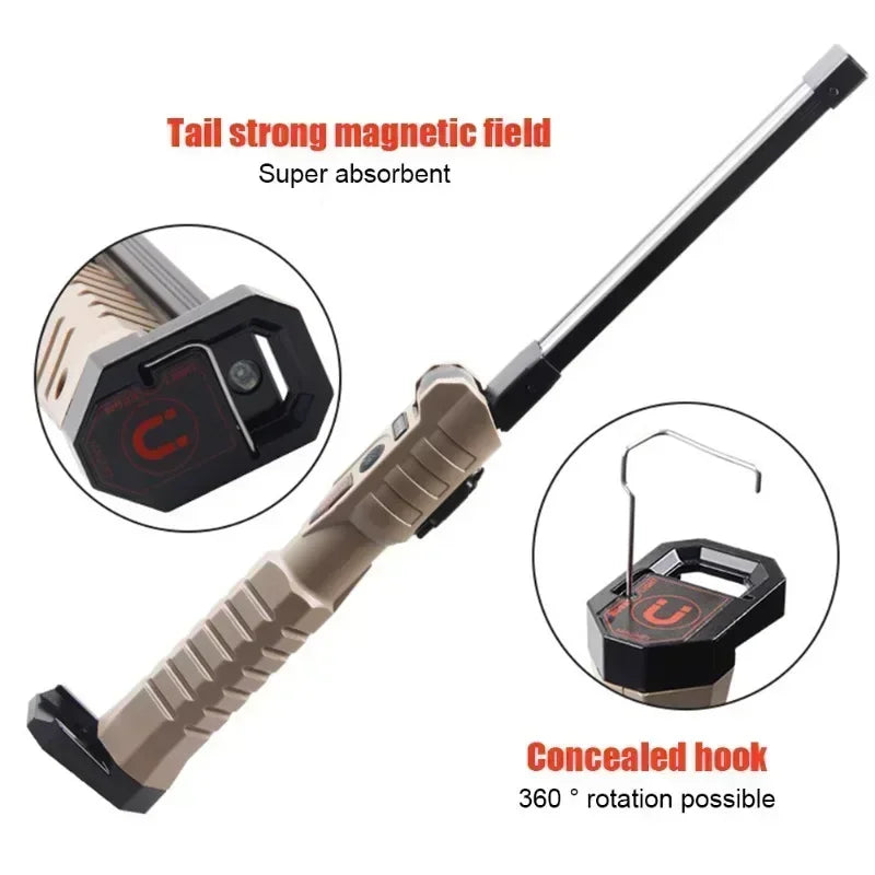 1000LM USB Rechargeable COB Work Light – Handheld Flashlight with Power Indicator