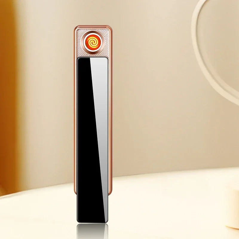 Mini USB Tungsten Lighter – Windproof Ultra-Thin Pull-Down Ignition for Men