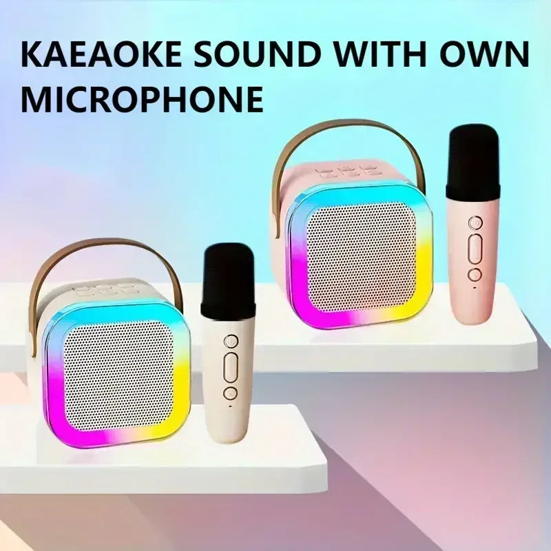 K12 Portable Bluetooth Karaoke Machine – PA Speaker with Wireless Microphones for Home & Kids