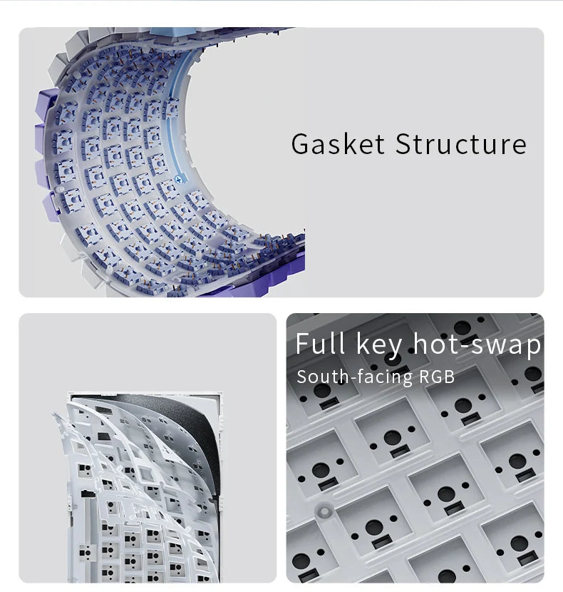 AJAZZ AK820/AK820Pro Mechanical Keyboard TFT Screen Multifunctional Knob Gaming Keyboard Wired/2.4GHz/BT Connect PC Keyboard