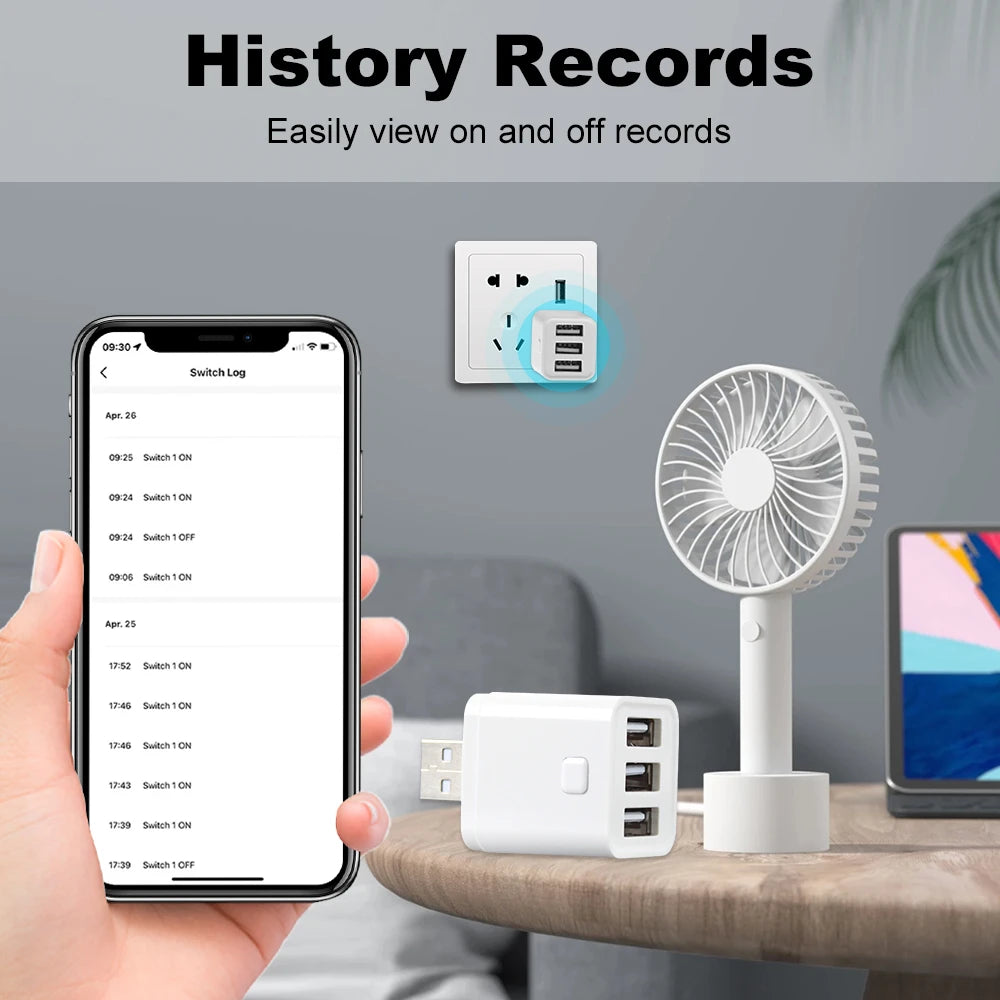 Tuya Smart USB Adaptor – WiFi/Zigbee Mini Plug with Timer & Voice Control