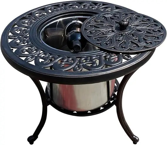 90cm Outdoor Round/Square Patio Dining Table with Umbrella Hole
