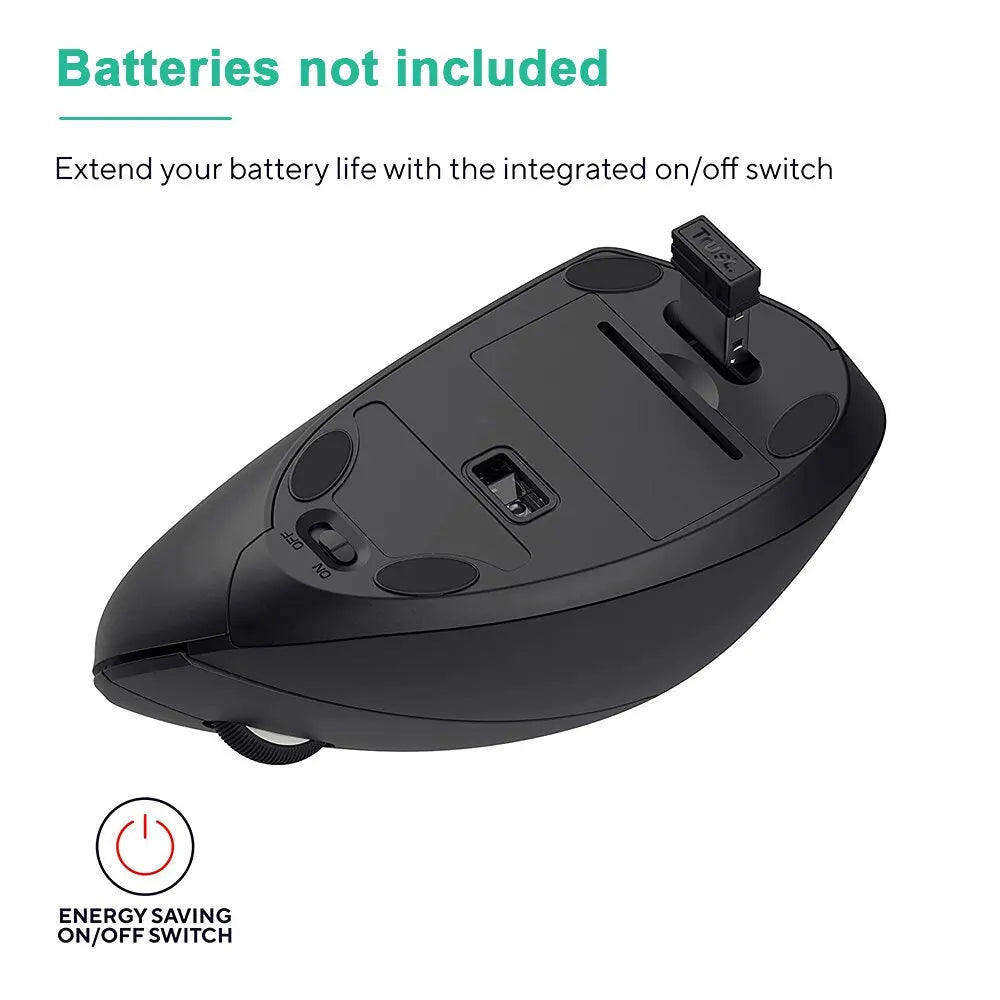 Ergonomic Vertical Wireless Mouse – 2.4GHz with 3 DPI Settings & 6 Buttons